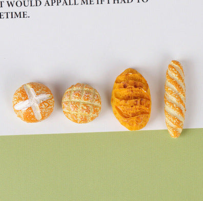 112 Doll House Mini Cake Models Playset Clay Bread Set of 4