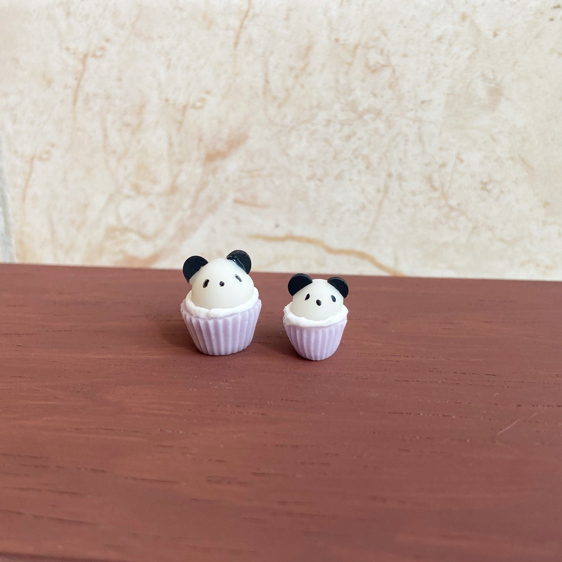 Miniature Macaron Color Panda Cupcake Dollhouse Accessories Photo Props