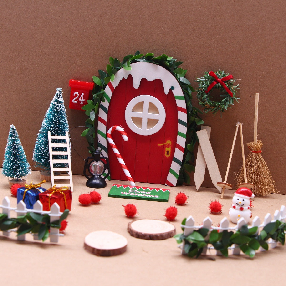 Miniature Elf Door and Gnome Set Dollhouse 2025 Christmas