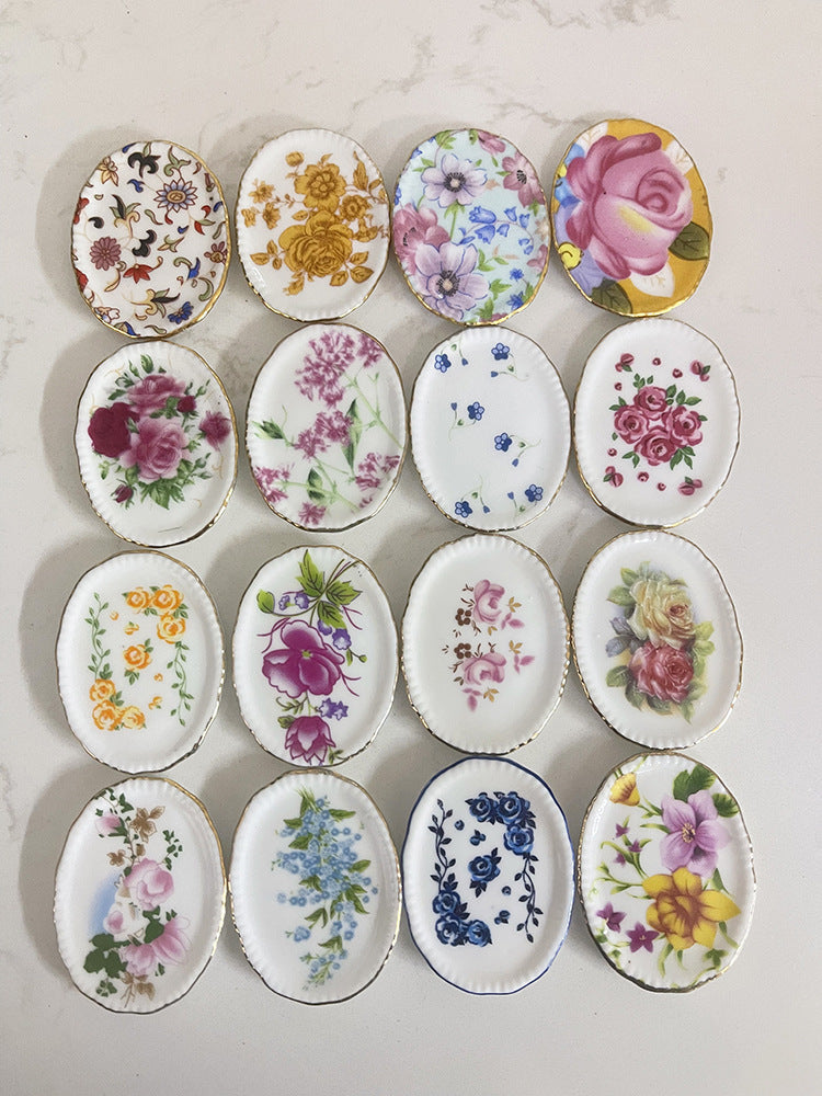 Mini Ceramic Dish Plates for dollhouse Kitchen Plates(87 skus)