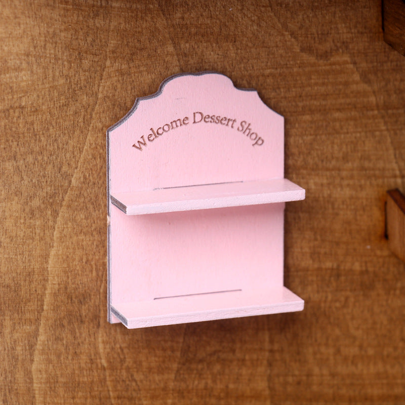 Mini Wooden Storage Rack Wall-Mounted Welcome Rack Dollhouse Miniature Toy