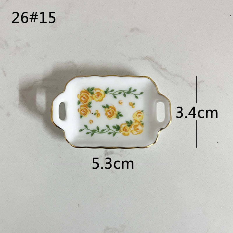 Mini Ceramic Dish Plates for dollhouse Kitchen Plates(87 skus)