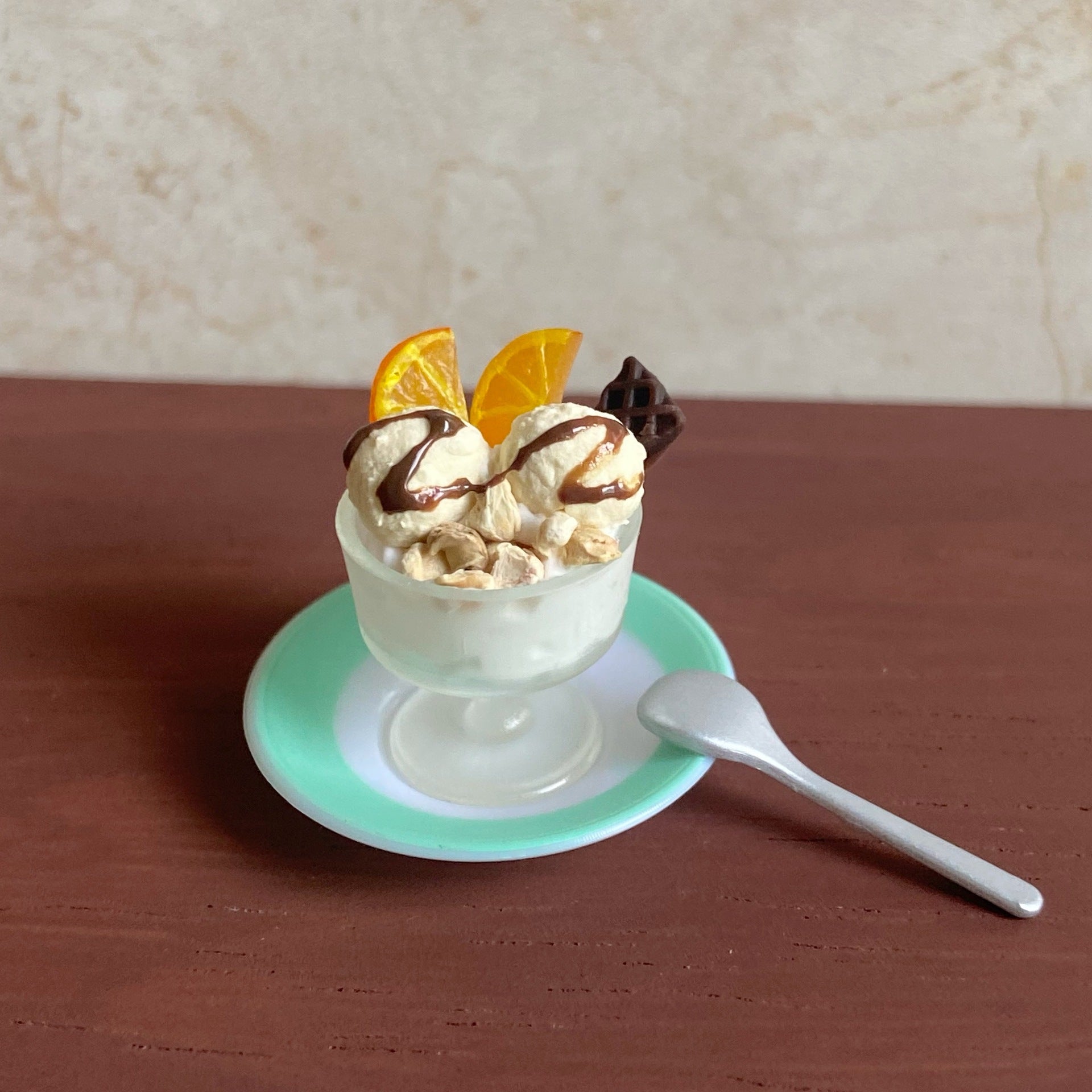 Miniature Orange Cream Ice Cream Cup Dollhouse Toy Dessert Shop Decoration Accessories