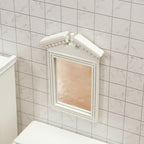 Dollhouse Dollhouse 1:12 Dollhouse Miniature Home Bathroom Scene Accessories Miniature European Style White Frame Mirror