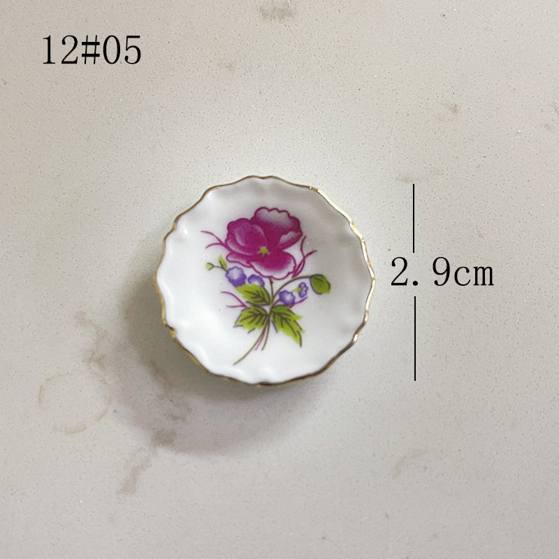 Mini Ceramic Dish Plates for dollhouse Kitchen Plates(87 skus)
