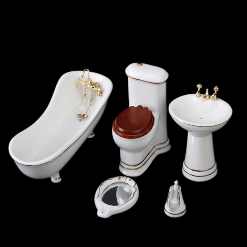 1:12 Bathroom Suite 5pcs Set for  Dollhouse