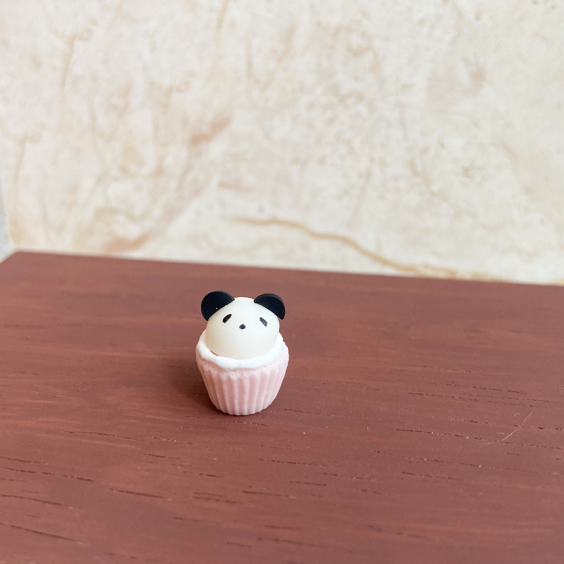 Miniature Macaron Color Panda Cupcake Dollhouse Accessories Photo Props