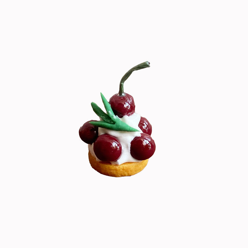 Miniature Cherry Tower Cake Playset Cute 1/6 Dollhouse Accessories Photo Props