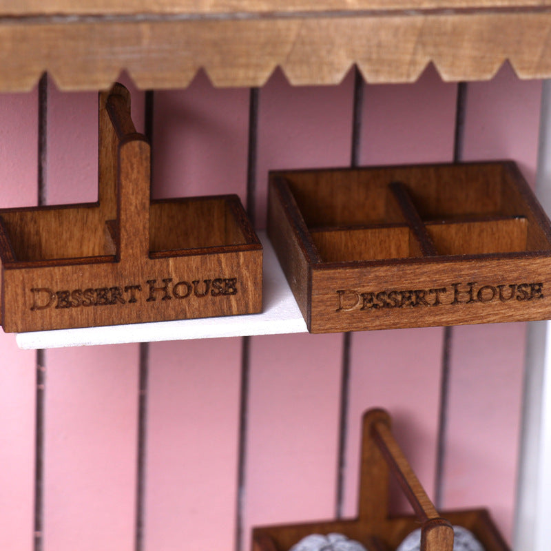 Mini Wooden Dessert Bread Box Dollhouse DIY Handmade Miniature Food Miniature Toy