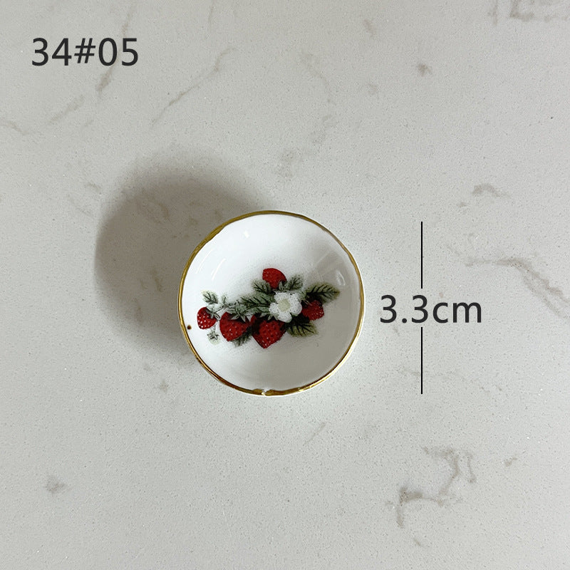 Mini Ceramic Dish Plates for dollhouse Kitchen Plates(87 skus)