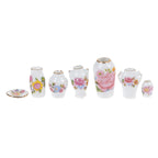 Mini Ceramic Dollhouse Vase Set of 7 Decor