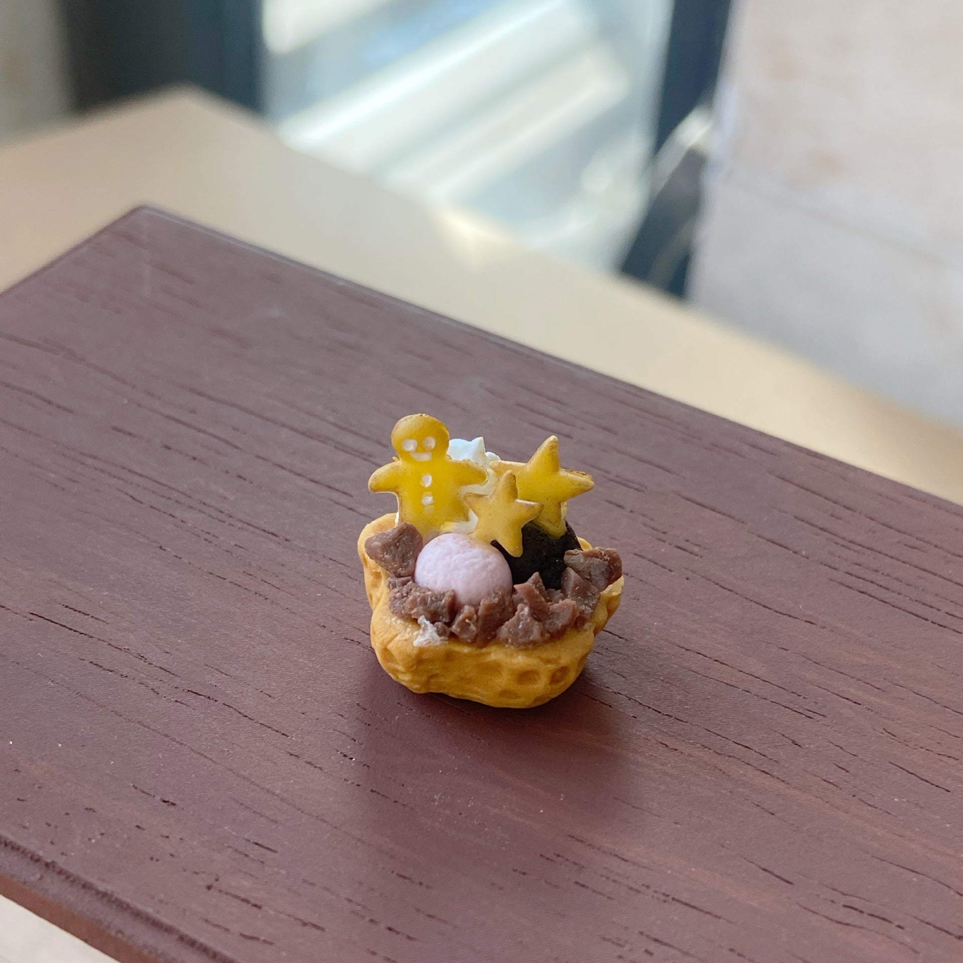 Miniature Christmas Cookies Ice Cream Bowl Fun Food Play Six-Dimensional Dessert Shop Dollhouse Accessories