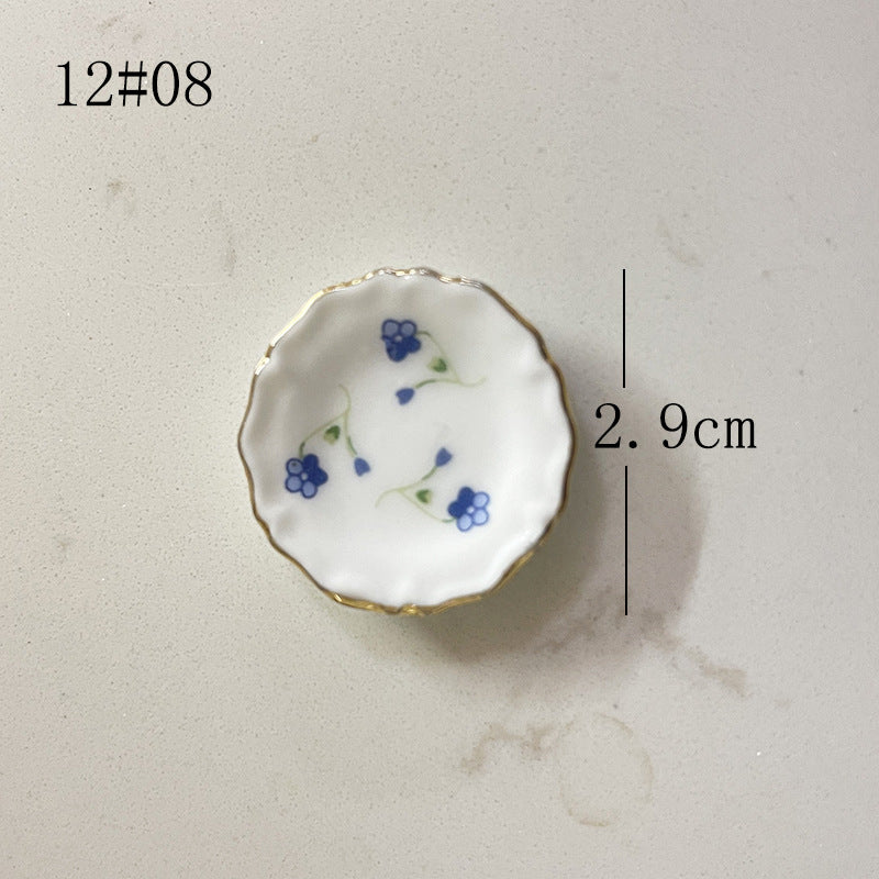 Mini Ceramic Dish Plates for dollhouse Kitchen Plates(87 skus)