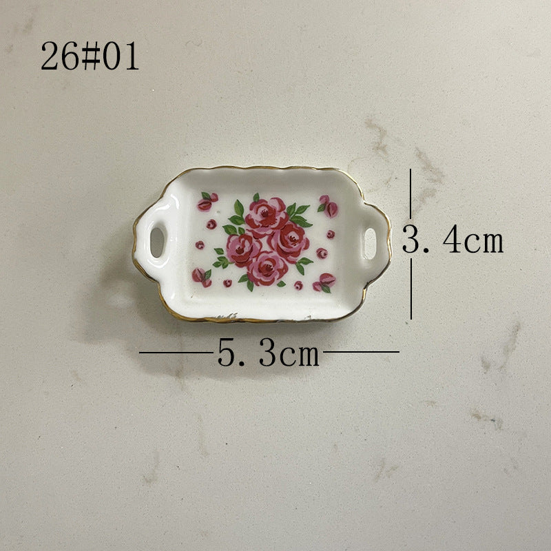 Mini Ceramic Dish Plates for dollhouse Kitchen Plates(87 skus)
