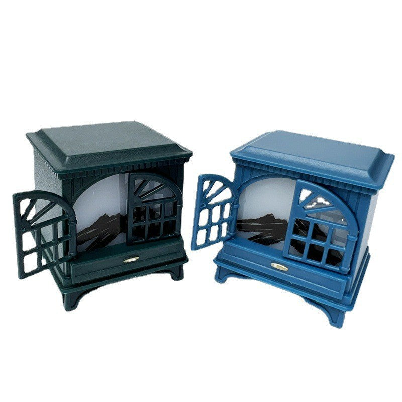 Dollhouse Miniature Model Scene Accessories OB11 4 Colors with Light LED Fireplace Warm Stove Can Light Up~