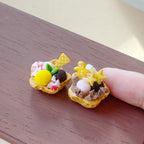 Miniature Christmas Cookies Ice Cream Bowl Fun Food Play Six-Dimensional Dessert Shop Dollhouse Accessories