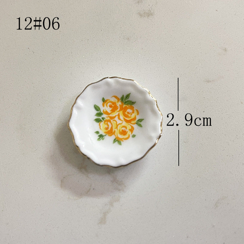 Mini Ceramic Dish Plates for dollhouse Kitchen Plates(87 skus)