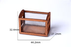 Mini Iron Mesh Wooden Frame Storage Box Organizer Basket Dollhouse Miniature Scene Decoration