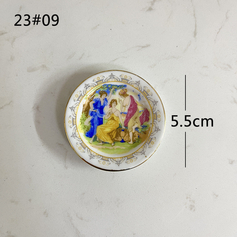 Mini Ceramic Dish Plates for dollhouse Kitchen Plates(87 skus)