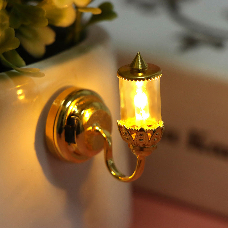 Dollhouse Simulation Mini Furniture with Light-Up Chandelier Ceiling-Shaped Lantern
