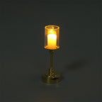 1:12 Dollhouse Miniature Small Lamp Model Scene with LED Candle Holder for Candlelight Dinner