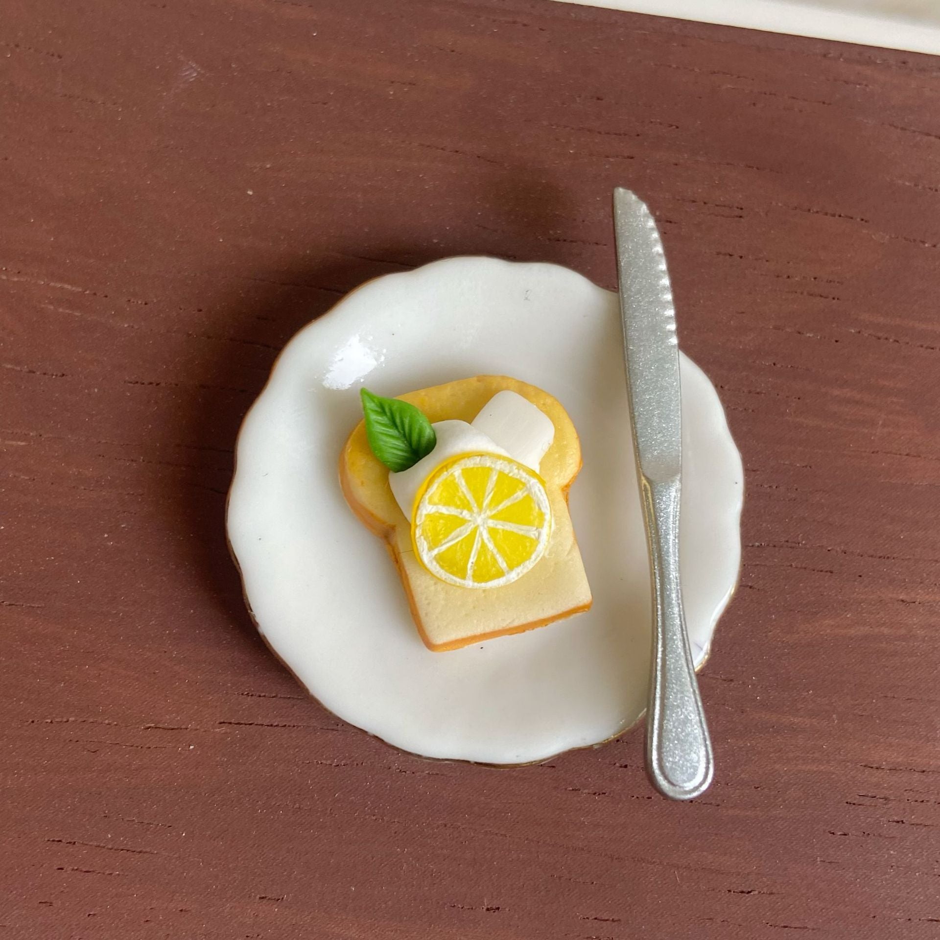 Miniature Simulation Lemon Toast Bread Play Mini Clay Fun Dollhouse Bakery Props