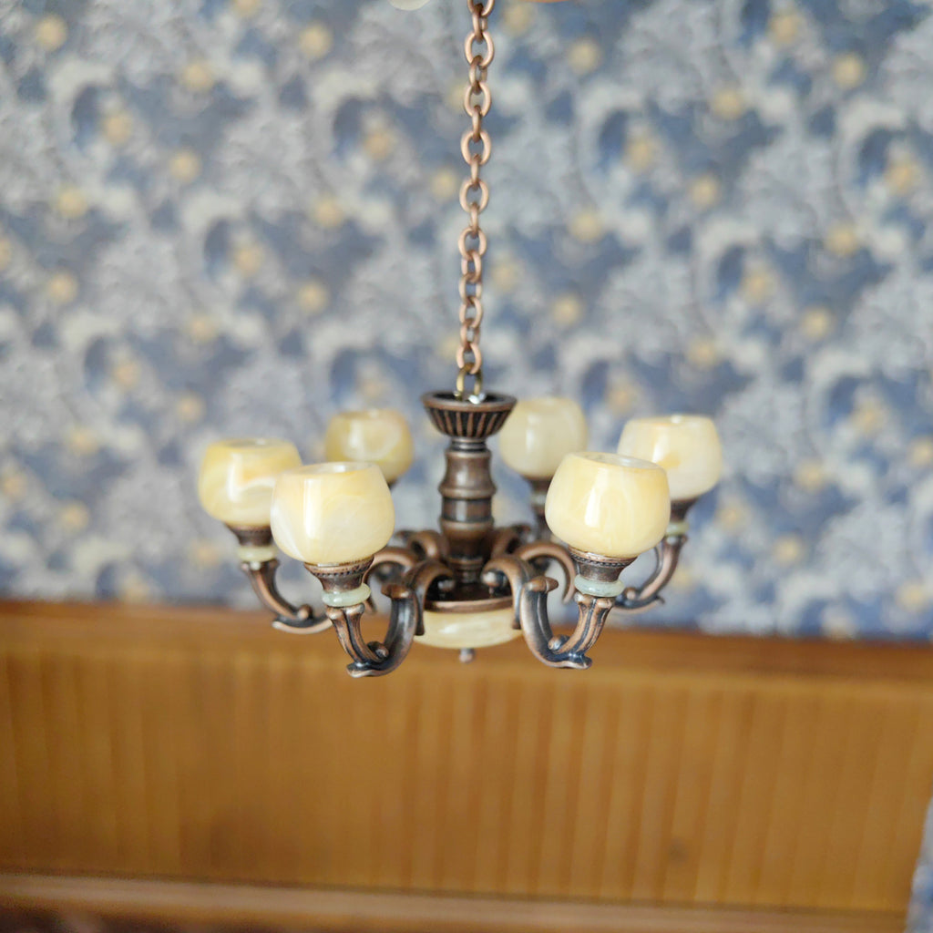 1:12 Dollhouse Living Room Vintage Chandelier Miniature Luxury Light