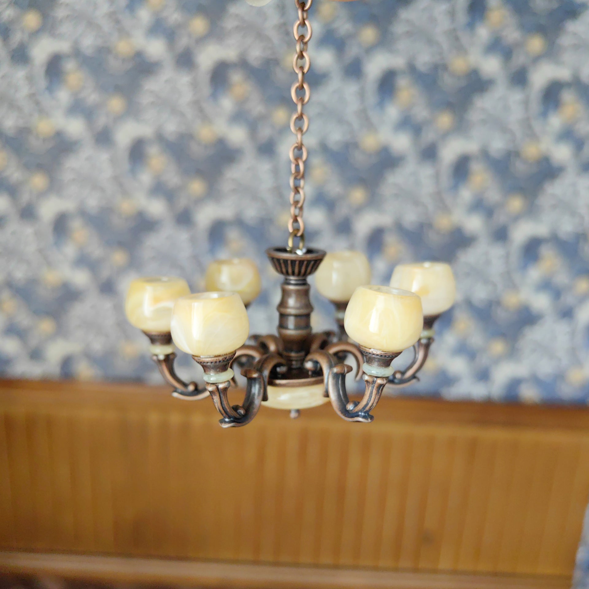 1:12 Dollhouse Living Room Vintage Chandelier Miniature Luxury Light