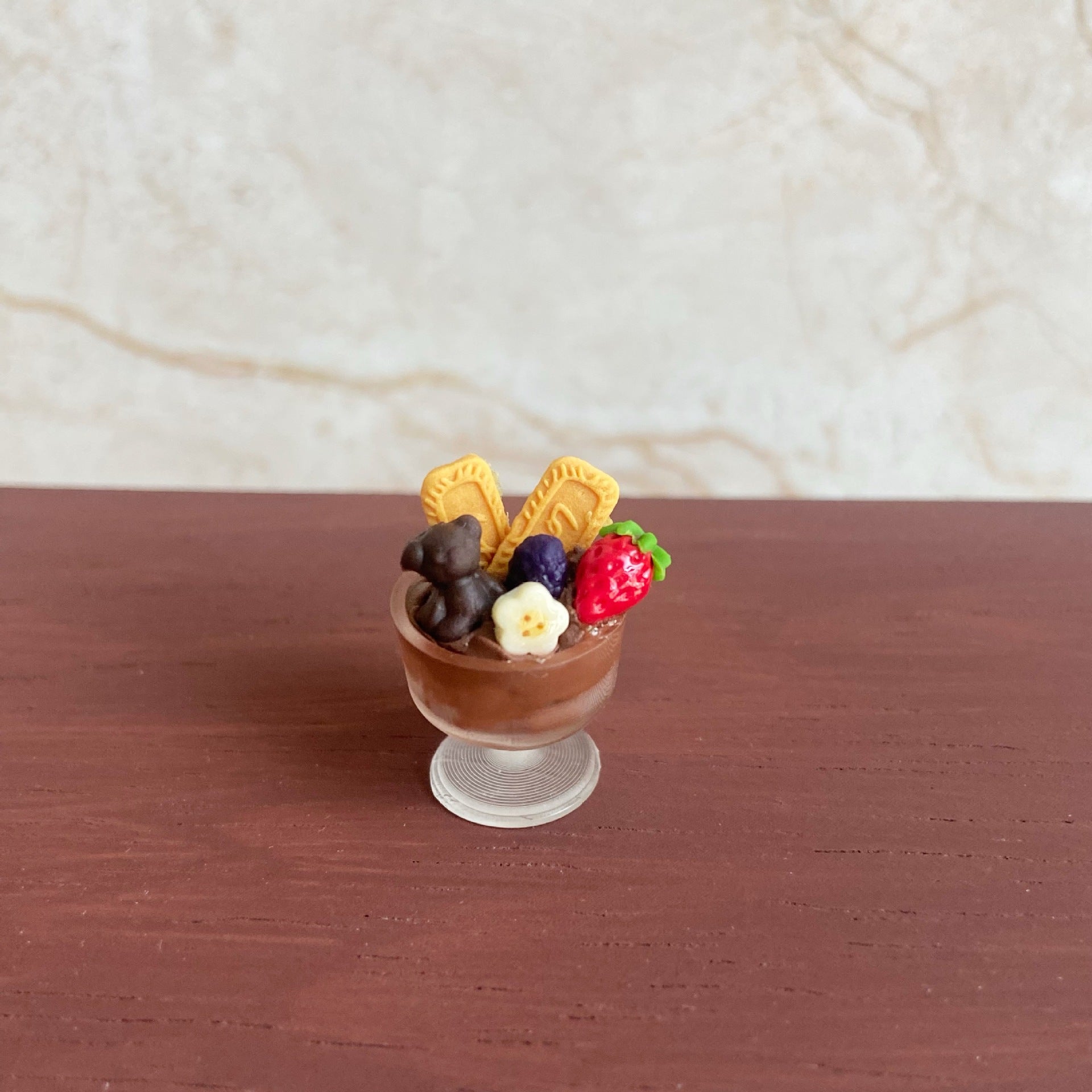 Miniature Fruit Cookies Ice Cream Cup Dollhouse Accessories