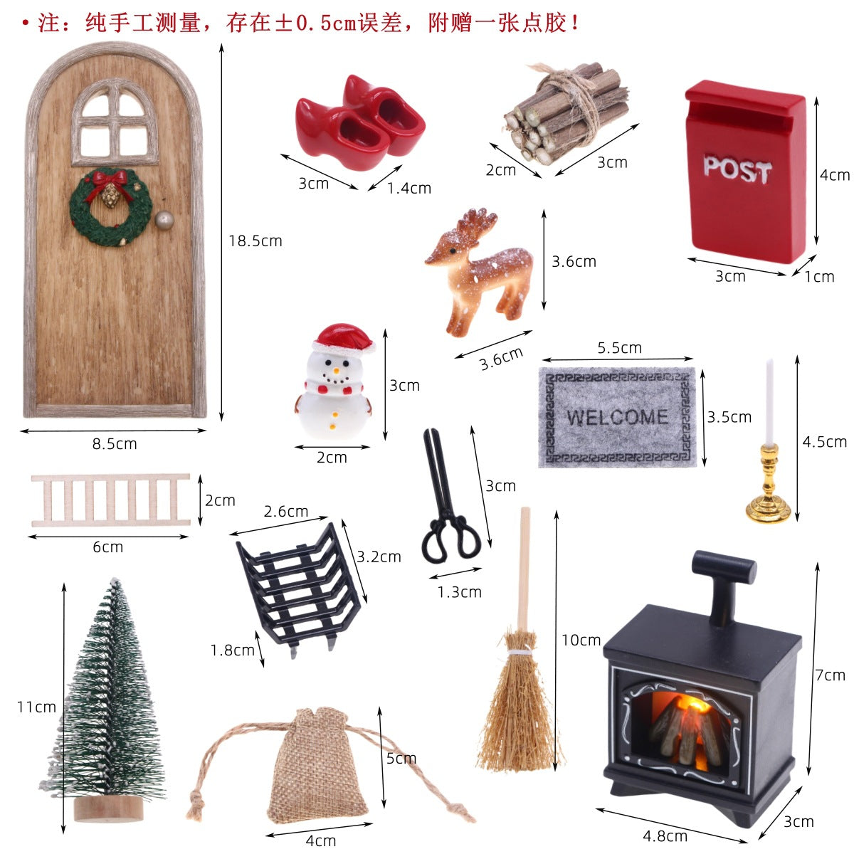 Fairy Tale Dollhouse Mini Resin LED Fireplace Set