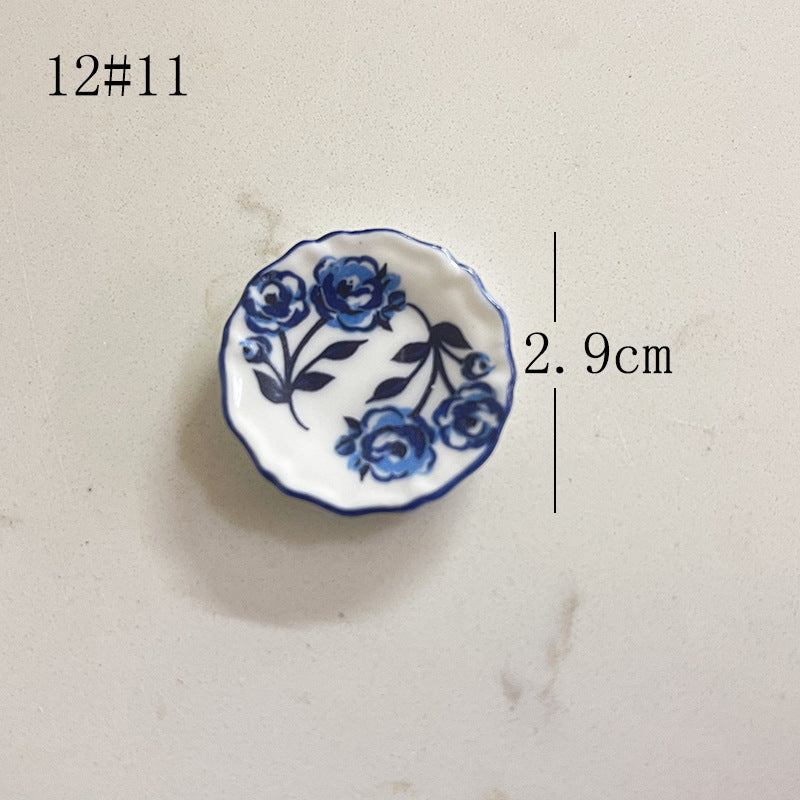 Mini Ceramic Dish Plates for dollhouse Kitchen Plates(87 skus)