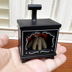1:12 Dollhouse Miniature Model Scene Accessories LED Light-Up Small Fireplace Night Light Wood