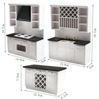 Dollhouse Kitchen Set 112 Scale 3Piece Large Wooden Miniature