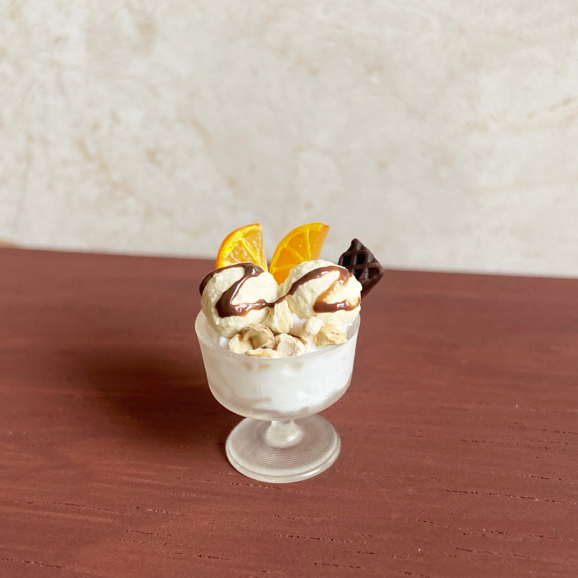 Miniature Orange Cream Ice Cream Cup Dollhouse Toy Dessert Shop Decoration Accessories