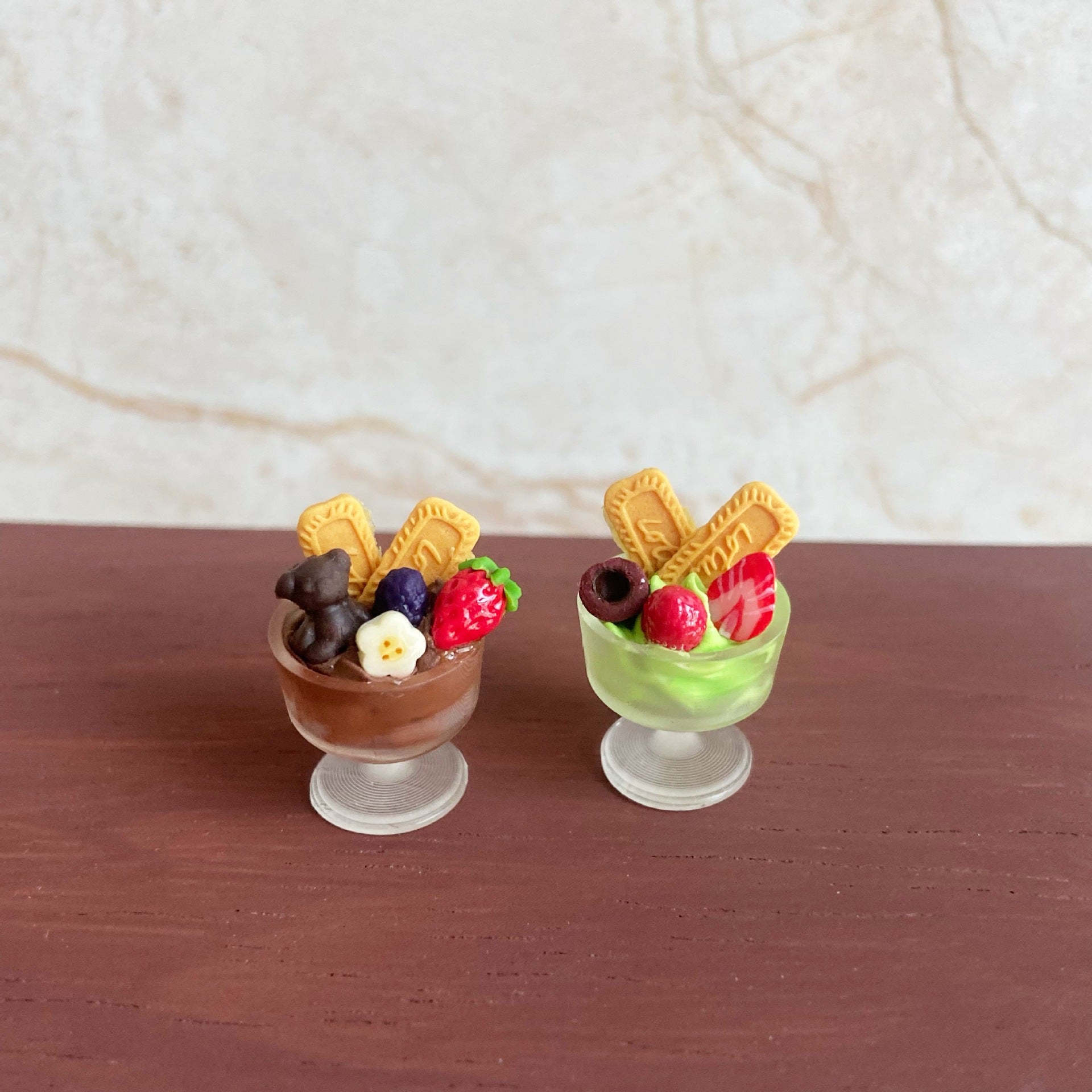 Miniature Fruit Cookies Ice Cream Cup Dollhouse Accessories
