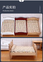 1:12 Dollhouse DOLLHOUSE Mini Furniture Small  Bedroom Scene White Double Bed Model Single Item