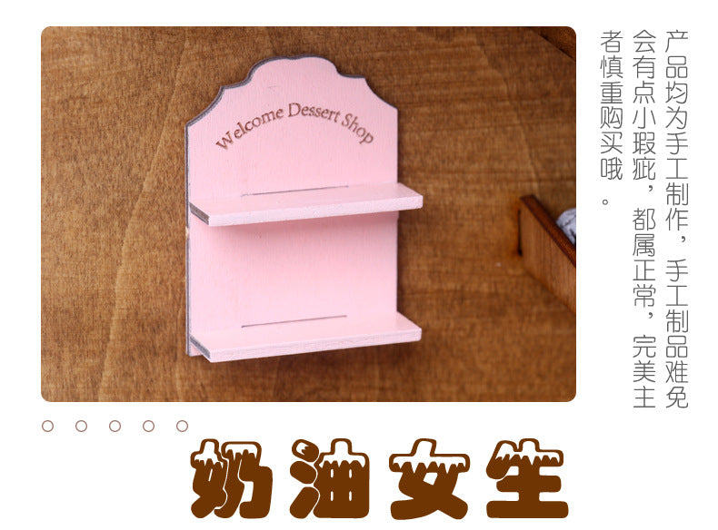 Mini Wooden Storage Rack Wall-Mounted Welcome Rack Dollhouse Miniature Toy