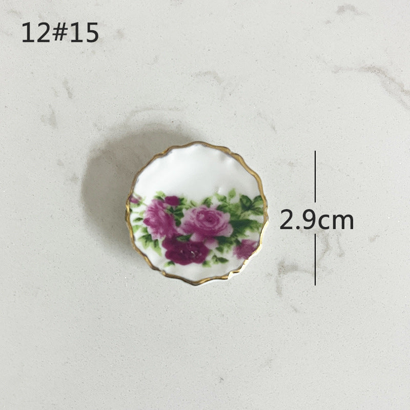 Mini Ceramic Dish Plates for dollhouse Kitchen Plates(87 skus)