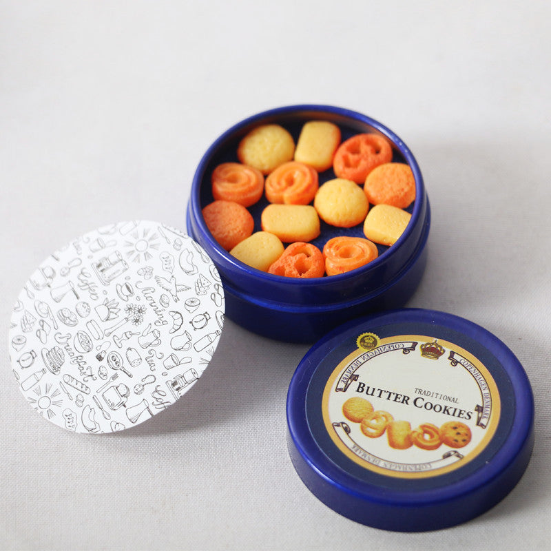 Dollhouse Doll Danish Cookies Blue Tin Box Miniature DIY Simulation Food