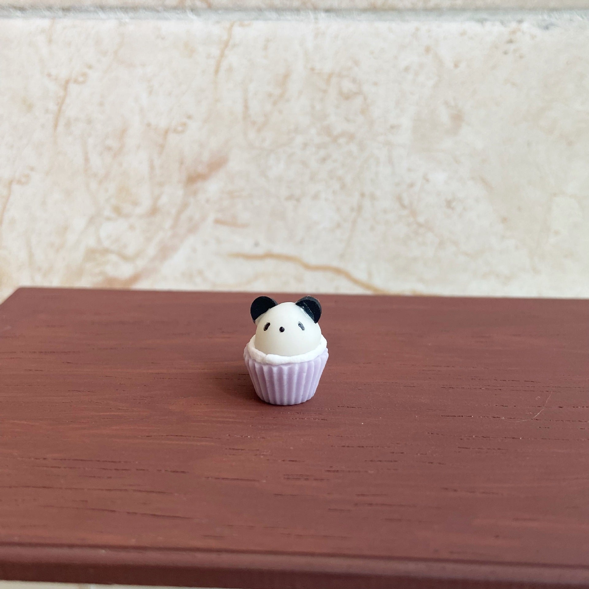 Miniature Macaron Color Panda Cupcake Dollhouse Accessories Photo Props