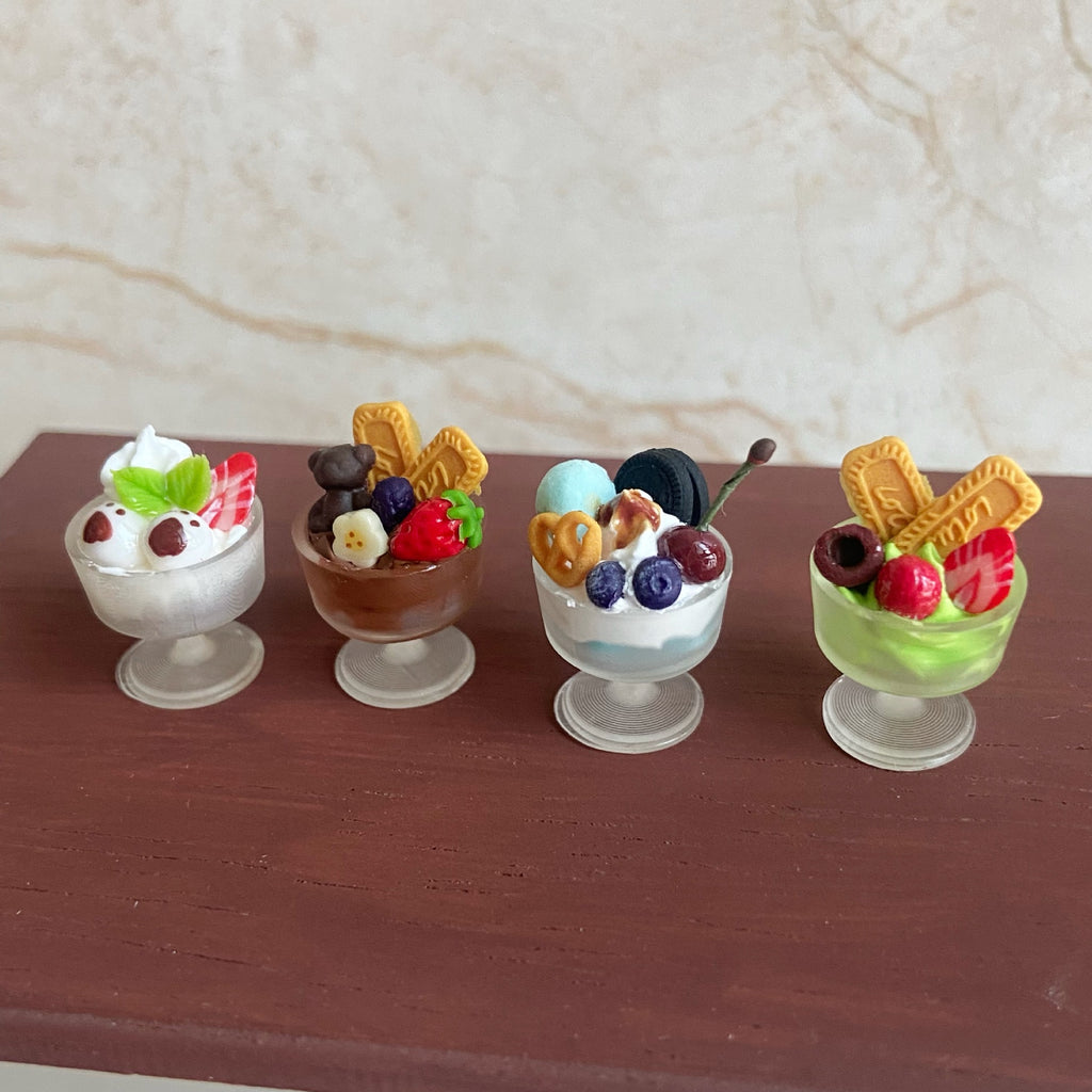 Miniature Fruit Cookies Ice Cream Cup Dollhouse Accessories