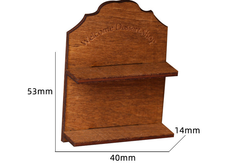 Mini Wooden Storage Rack Wall-Mounted Welcome Rack Dollhouse Miniature Toy