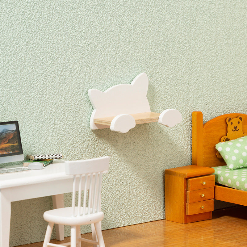 1:12 Dollhouse Accessories Miniature Furniture Cat Wooden Shelf Wall Hanging Rack