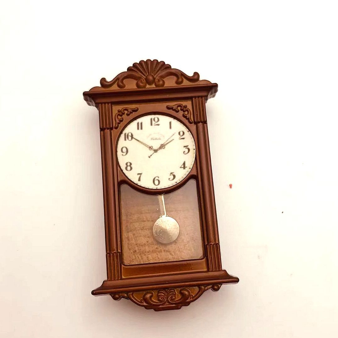 New 12-Minute Miniature Dollhouse Accessories Retro Roman Clock Children's Dollhouse Toy Hanging Clock Shooting Scene