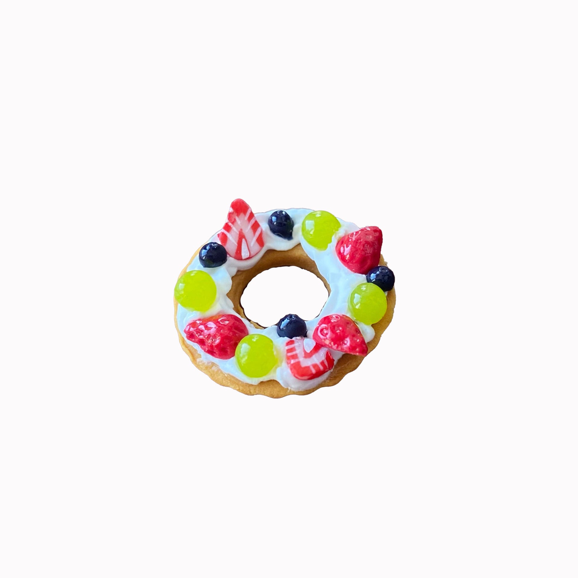 Miniature Christmas Berry Wreath Cake Fun Food Play Six-Dimensional Dessert Shop Dollhouse Accessories