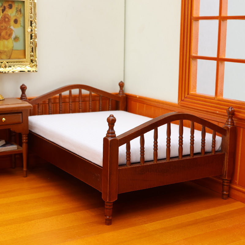 1:12 Dollhouse Miniature  Wooden Bed