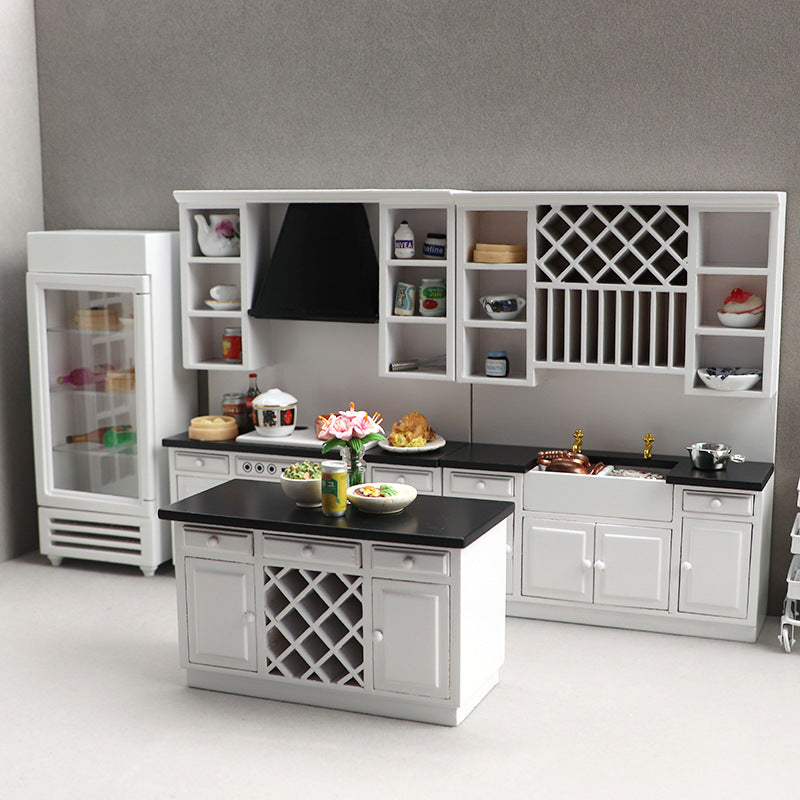 Dollhouse Kitchen Set 112 Scale 3Piece Large Wooden Miniature