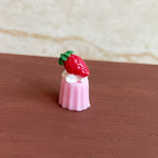 Miniature Strawberry Cake , Dollhouse Dessert Shop Decoration Props