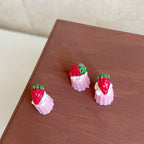 Miniature Strawberry Cake , Dollhouse Dessert Shop Decoration Props