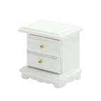 1:12 Dollhouse Bedroom Scene Pretend Play Toy Miniature Model White Nightstand